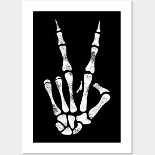 Peace Skeleton Hand Halloween Posters and Art